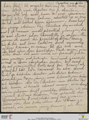Heid. Hs. 3493a,7: Nachlass Eberhard und Marie Luise Gothein: Brief von Marie Luise Gothein an Eberhard Gothein