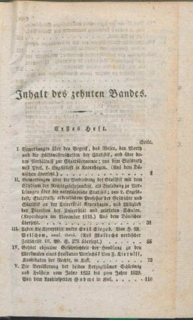 Inhalt des zehnten Bandes.