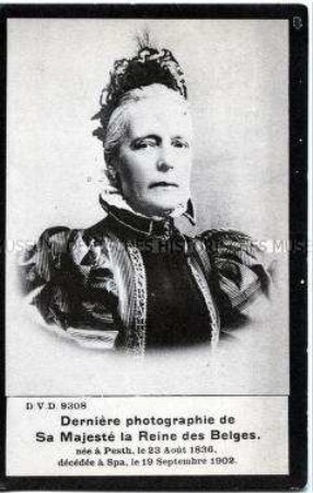 Postkarte zum Tod von Königin Marie-Henriette von Belgien