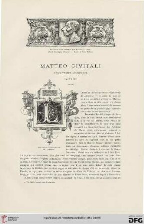 9: Matteo Civitali, [2] : sculpteur lucquois, (1436-1501)