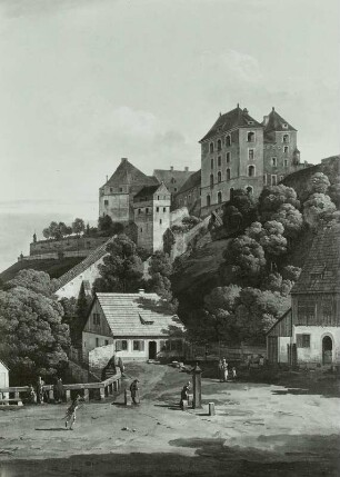 Pirna von der Südseite (von der Landstraße vor dem Obertor)