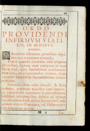 Ordo Providendi Infirmum Viatico ....