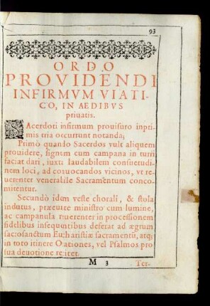 Ordo Providendi Infirmum Viatico ....