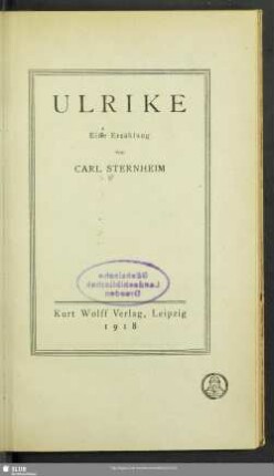 Ulrike : eine Erzählung