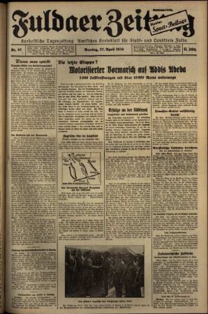 Ausgabe vom Montag, den 27. April 1936.