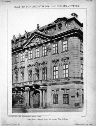Tafel 100: Palast Kinsky, ehemals Goltz, am grossen Ring in Prag