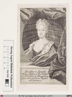 Bildnis Christine Luise, Herzogin zu Braunschweig-Lüneburg-Wolfenbüttel, geb. Prinzessin zu Oettingen