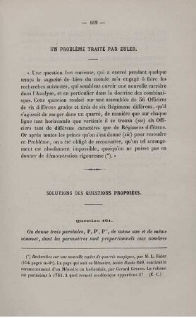 Un problème traité par euler.