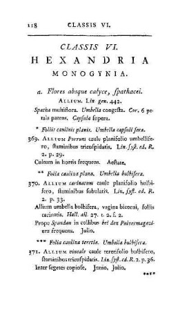 Classis VI. Hexandria