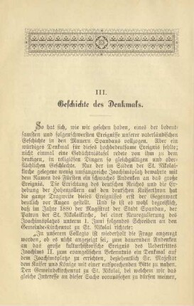 III. Geschichte des Denkmals
