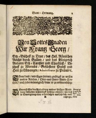 1-2, Von Gottes Gnaden Wir Frantz Georg, ...