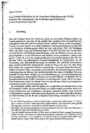 Non-verbale Prädikation in der Deutschen Gebärdensprache