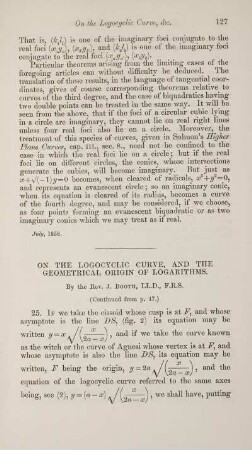 On the logocyclic curve, and the geometrical origin of logarithms.