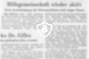 Hilfsgemeinschaft wieder aktiv