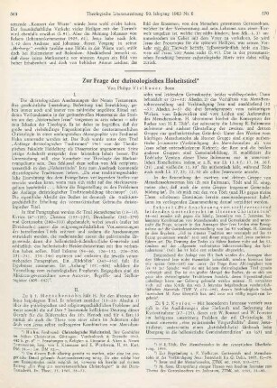 569-588 Zur Frage der christologichen Hoheitstitel