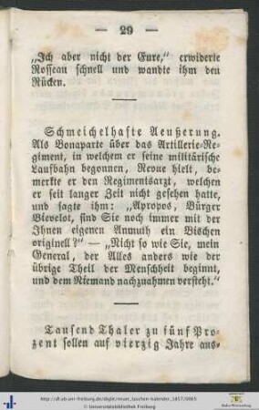 Schmeichelhafte Aeußerung.
