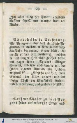 Schmeichelhafte Aeußerung.