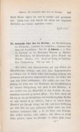649-656 [Rezension] Schwane, Joseph, Die theologische Lehre über die Verträge