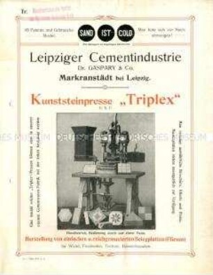 Kunststeinpresse "Triplex"