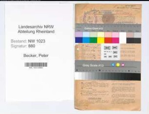 Entnazifizierung Peter Becker , geb. 20.07.1890 (Polizeibeamter)
