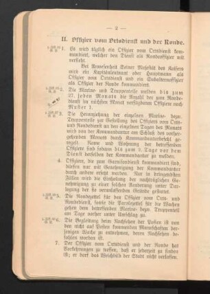II. Offizier vom Ortsdienst und der Ronde.