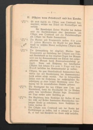 II. Offizier vom Ortsdienst und der Ronde.