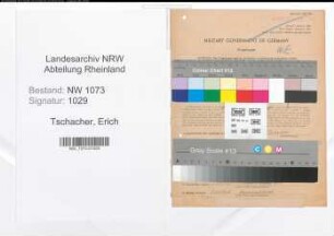 Entnazifizierung Erich Tschacher , geb. 13.06.1896 (Firmeninhaber)