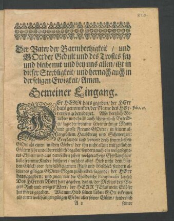 Gemeiner Eingang.