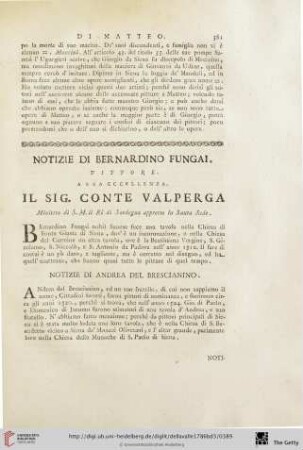 Notizie di Bernardino Fungai