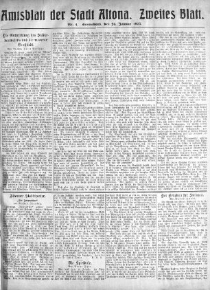 Nummer 4. Zweites Blatt. : Sonnabend, den 24. Januar 1925