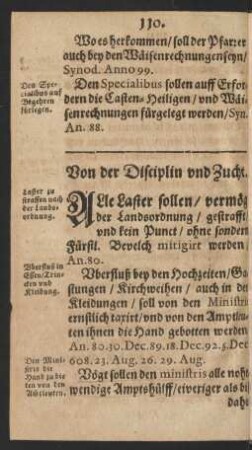Von der Disciplin und Zucht.