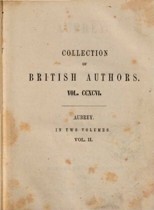 Aubrey : in 2 vols., 2
