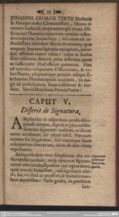 Caput V. Disserit de Signatura