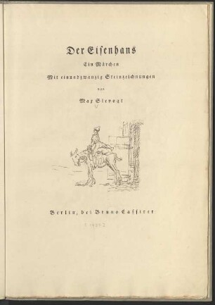 Der Eisenhans : ein Märchen ; mit 21 Steinzeichnungen