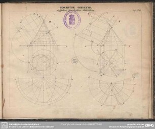 Descriptive Geometrie. Aufgaben der dritten Abtheilung. Taf. XVIII
