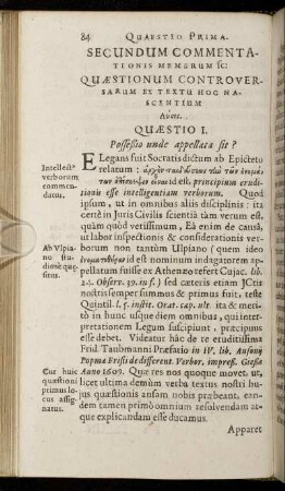 Secundum Commentationis Membrum.