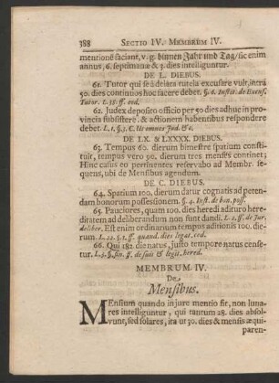 Membrum IV. De Mensibus.