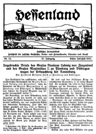 Nr.13, Erstes Juli-Heft 1913