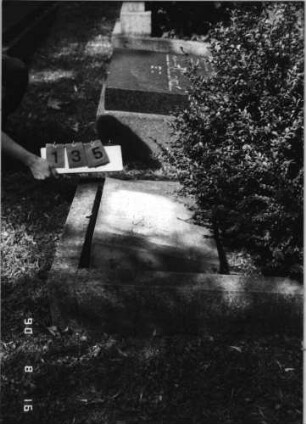 Grabstein 135 (Index: 99618485) Maße HxBxT: 41x54xo.A. cm: Grabstein 135