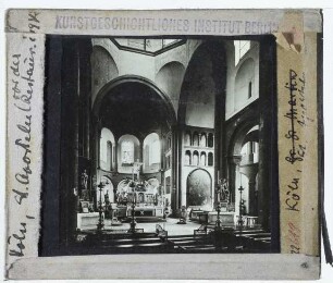 Köln, St. Aposteln : Innenansicht, Blick nach O in Vierung u. O-Apsis