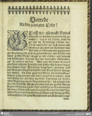 Vorrede An den geneigten Leser!