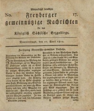 Fortsetzung ökonomisch-chemischer Versuche