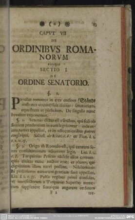 Caput VII De Ordinibus Romanorum