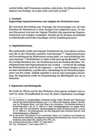 I. Organisation und Betriebsgröße