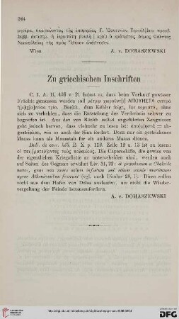 10: Zu griechischen Inschriften, [2]