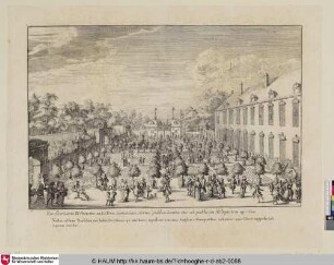 7 [Feierlichkeiten in Belgien zu Ehren Kaiser Leopold's 9 Bl.; Entry of Leopold I, bonfire and festivities in Brussels after the victory over the Turks, 1683; Leopold I of Austria entry into Brussels after defeating the Turks - 1686]