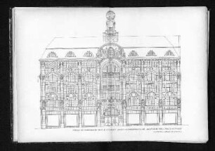 Neubau des Warenhauses Tietz in Stuttgart von den Architekten Bihl und Woltz. Äußere Ansicht.
