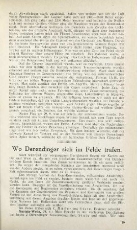 19 Wo Derendinger sich im Felde trafen.