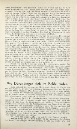 19 Wo Derendinger sich im Felde trafen.