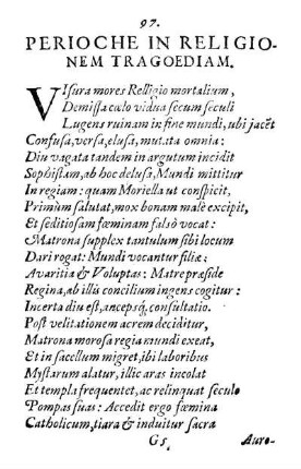 Perioche In Religionem Tragoediam.